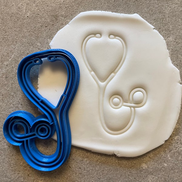 Stethoscope cookie cutter, biscuit baking accessories, cake decoration, sugar cookies, doctor nurse vet hospital health thank you