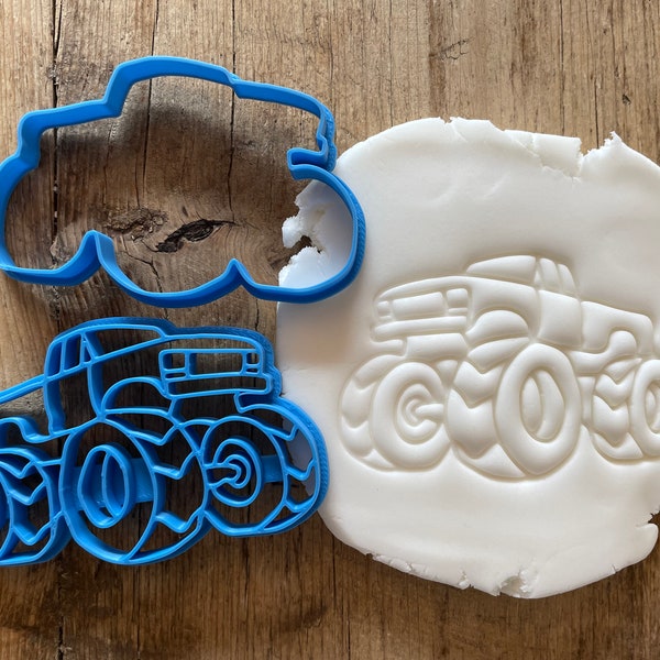 Monster truck cookie cutter, USA, biscuit, icing, fondant, father's day, car, decorating, kid's birthday cake ideas