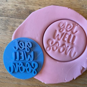 Get Well soon Embosser with free circle cutter, icing, fondant, baking, cupcake