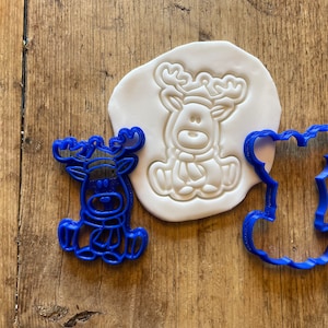 Rendierkoekje / koekjesvorm, schattige dieren winter, bakaccessoires, glazuur, decoreren, fondant, Kerstmis, eten, suikerkoekjes