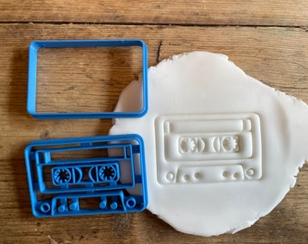 Cassette Tape cookie cutter/ biscuit cutter, music, 80's party