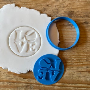 Love tennis  Embosser with free circle cutter, stamp, icing, fondant cupcake decoration baking, sport