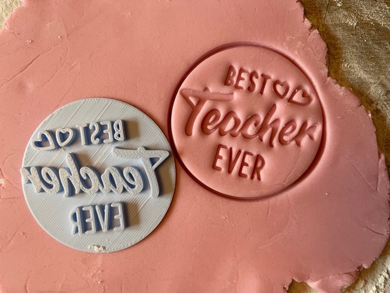 Best Teacher Ever Embosser With Free Circle Cutter Stamp Etsy UK