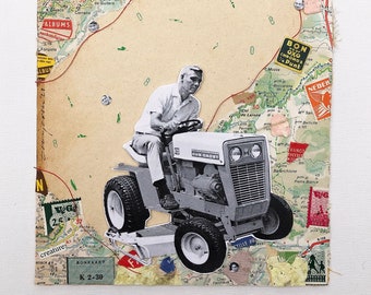 analogue collage 'The Gardener' on a book cover