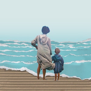 Carte postale "Regardant une mer agitée"