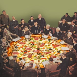 Carte postale « Quelle taille voulez-vous pour votre part de pizza ? »