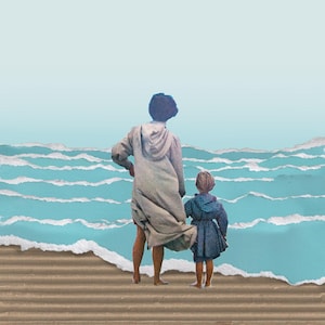 Stampa d'arte 'Guardando il mare agitato'