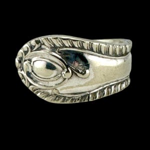 Art Nouveau Wrap Around Silver Plated Spoon Ring - Handmade Minimal Bold - Upcycled Retro Vintage - Any Size - Eco Sustainable Jewellery