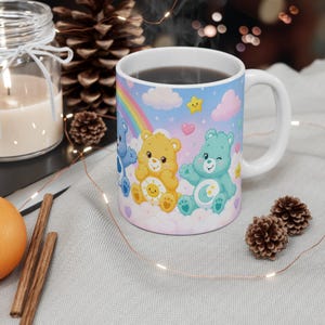 Troetelbeertjes Cloud Rainbow keramische mok Nostalgische cartoon koffiekop 11 oz Vaatwasmachinebestendig