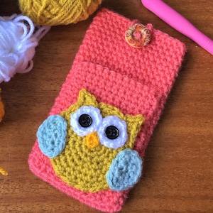 Crochet Owl Phone Case Pattern – Kawaii Animal Sleeve DIY Tutorial (PDF Download)