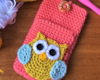 Crochet Owl Phone Case Pattern – Kawaii Animal Sleeve DIY Tutorial (PDF Download)