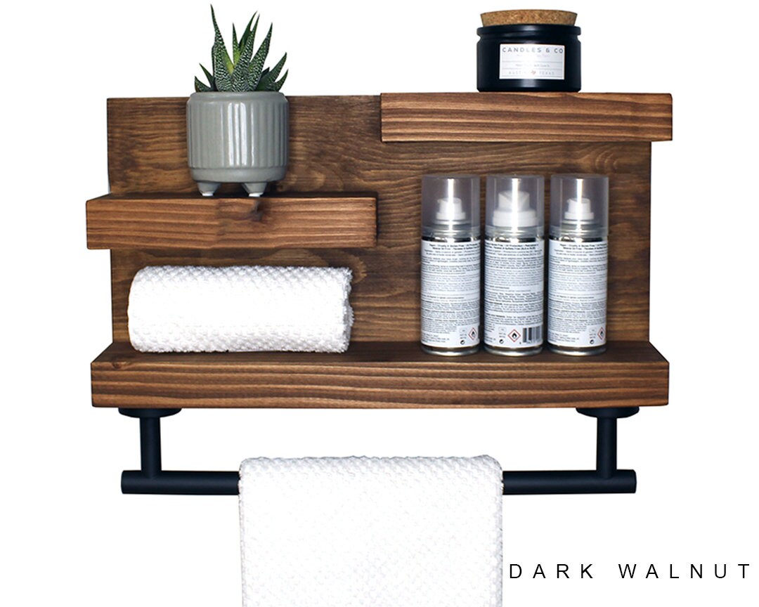Bathroom Shelf With Modern Towel Bar Bathroom Wall Decor Country