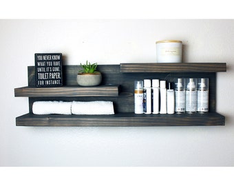 Modern Farmhouse Bathroom Shelf with Deep Shelves, Country Rustic  Storage, Modern Farmhouse, Apartment Decor, Guest Storage