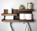 Bathroom Shelf Organizer with Towel Hooks, Farmhouse Country Rustic  Storage, Modern Farmhouse, Apartment Decor, Guest Storage 