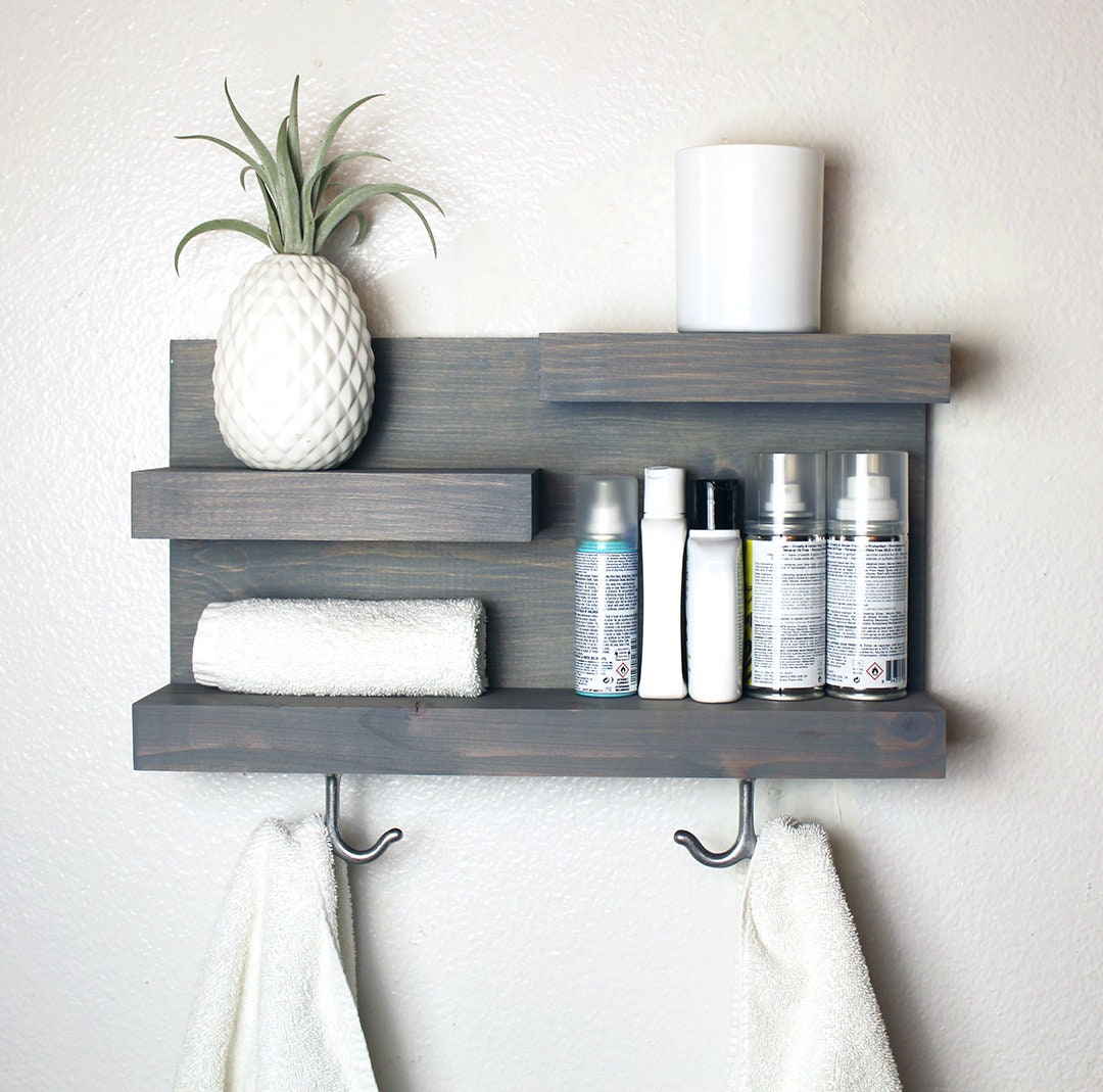 White Modern Shower Shelf , Bathroom Sfelf, Floating Shelf, Bathroom Shelves,  Minimalist Shelves, Industrial Accessories, DOCIA 