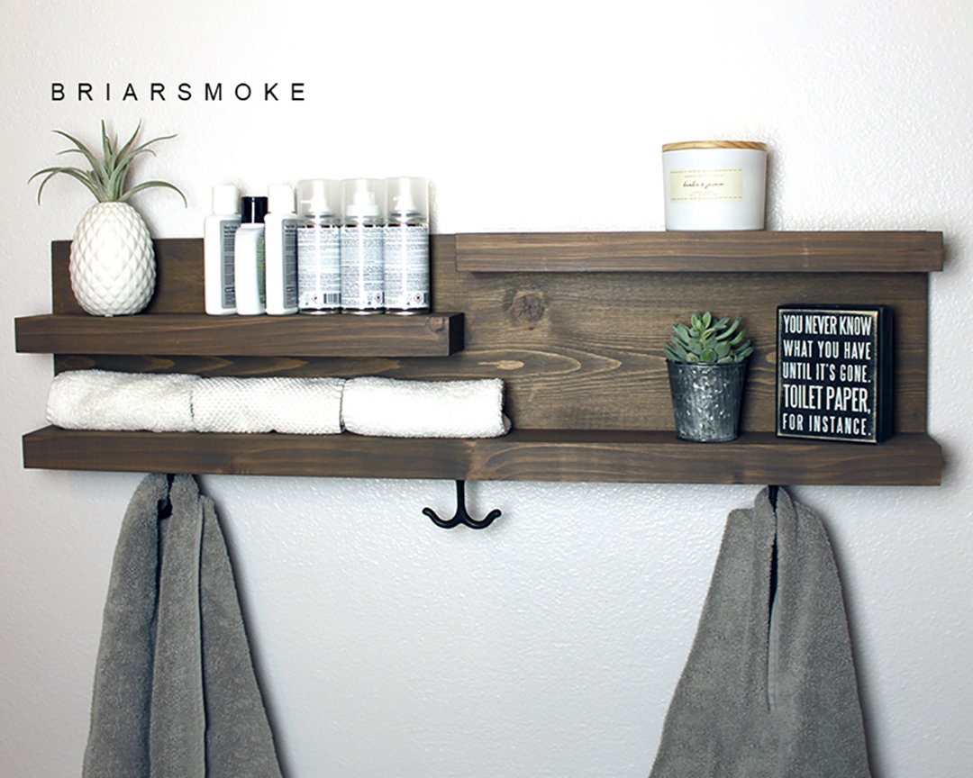 bathroom towel holder with hooks