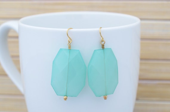 Wedding Jewelry Light Blue Drop Earrings Large Earrings Bold Chunky Earrings Large Turquoise Beaded Earrings Chunky Statement Earrings