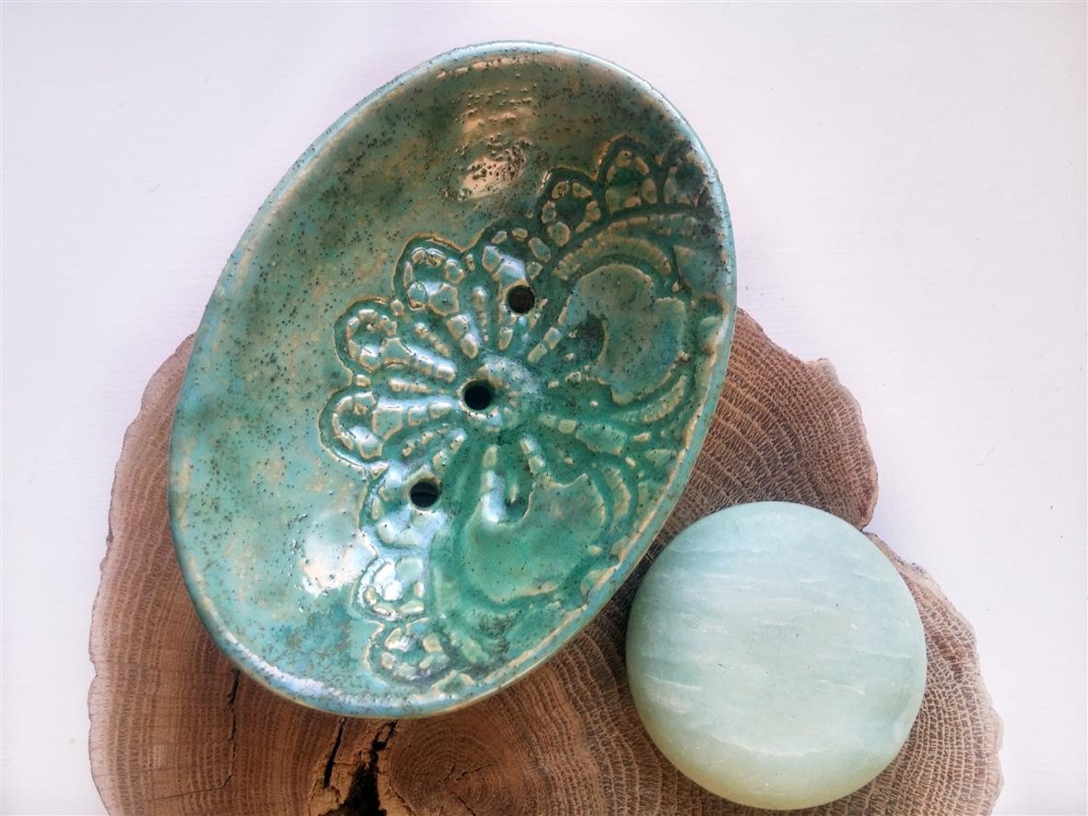 Multicolor Oval Ceramic Soap Dish With Lace for Bathroom Etsy