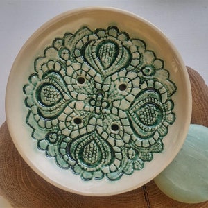 multicolored ceramic soap dish, new homeowners gift, bathroom decor, new home gift, ceramic sponge holder, kitchen accessories