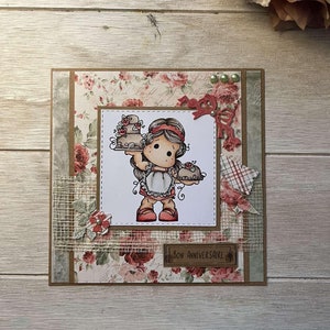 Carte anniversaire fille ou femme - Magnolia - Rose cake Tilda