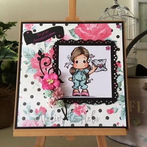 Carte anniversaire fille ou femme - Magnolia - Mail Tilda