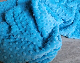 Shannon Minky Cuddle dimple dot 1yd Aqua blue