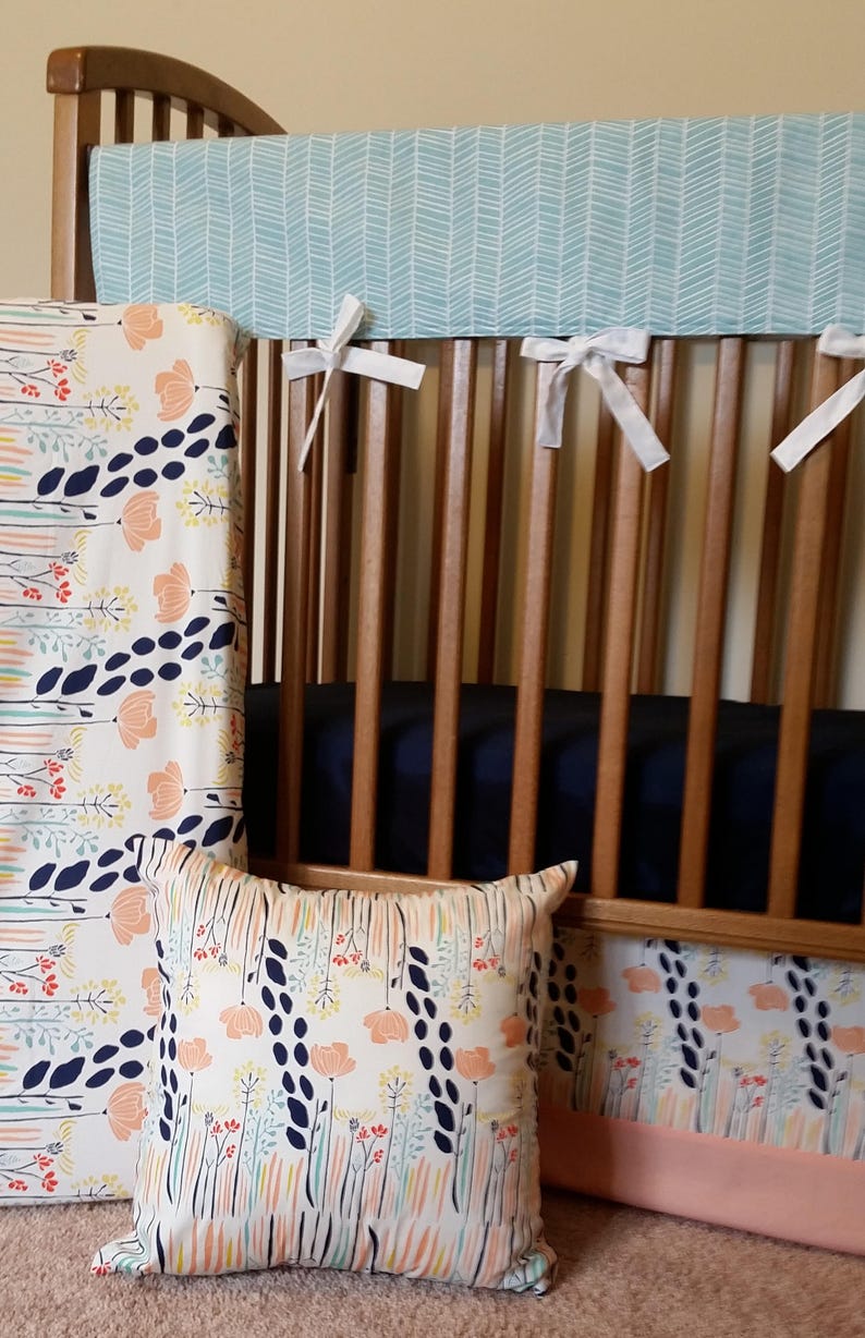 Baby Girl Bedding Summer Grove Custom Baby Bedding Coral Etsy