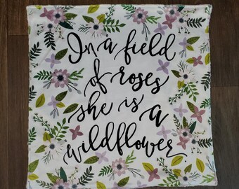 Baby  Minky Girl Lovey - Security Blanket- In a field of roses she is a wildflower- purple lavender baby girl shower gift