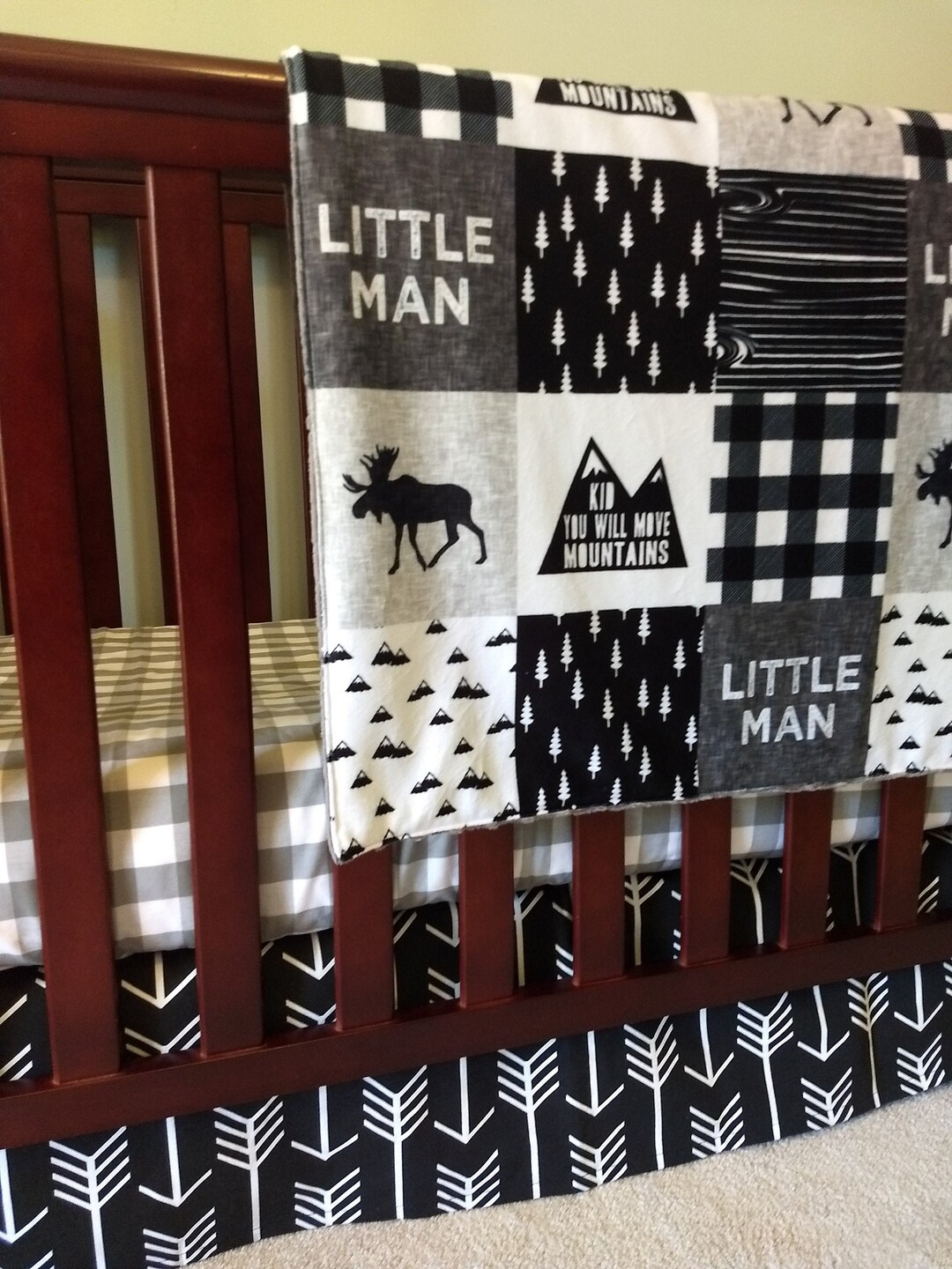 Little man 2025 crib bedding