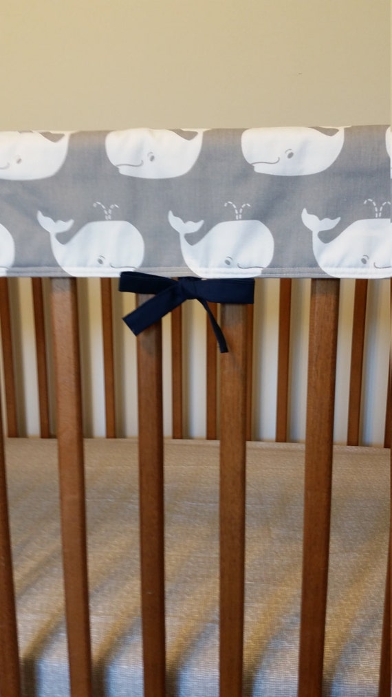 Gray Whale Rail Guard Crib Rail Cover Crib Rail Padding Etsy