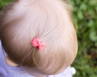 Makylin - Mini Hair Bow - Newborn Hair Bow - Mini Snap Clip - Tiny Hair Clip - Small Hair Bow - Micro Hair Bow - Micro Mini Hair Bow