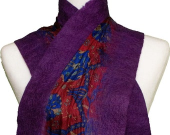 Silk Purple Scarf Hand-Felted with Wool - Nuno Felted Scarf - Unique Christmas Gifts for Her -  Etsy Unique Gifts - Free Gift Wrap
