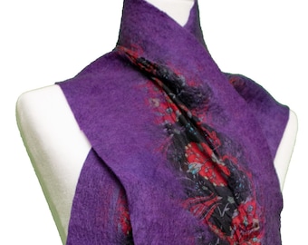 Purple Silk Scarf Hand-Felted with Wool - Nuno Felted Scarf - Unique Christmas Gifts for Her -  Etsy Unique Gifts - Free Gift Wrap