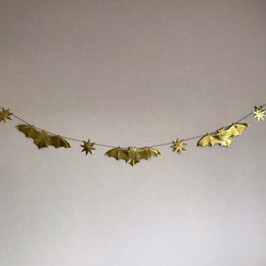 DELICATE Bats & Stars Handmade Brass / Copper Garland | Wall decoration