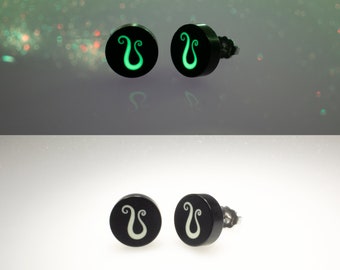 Glow in the dark earrings Ø11 mm - Womens earrings - Unisex earrings - Mens earrings