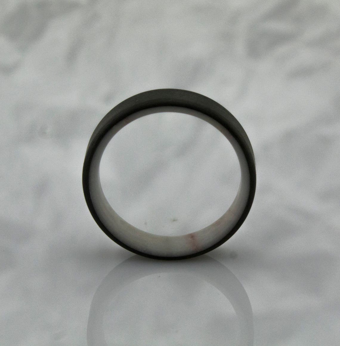 Carbon Fiber Ring With Real Natural Marble Men's Ring Etsy