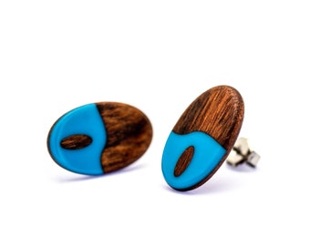 wood earrings  - Wood earrings - Womens earrings - Unisex earrings - Mens earrings - Wood stud earrings