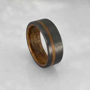 Carbon Fiber Ring, Honduran Rosewood, Wedding Ring, Black Ring, Men's Wedding Band, Gift For Him, Gift For Her