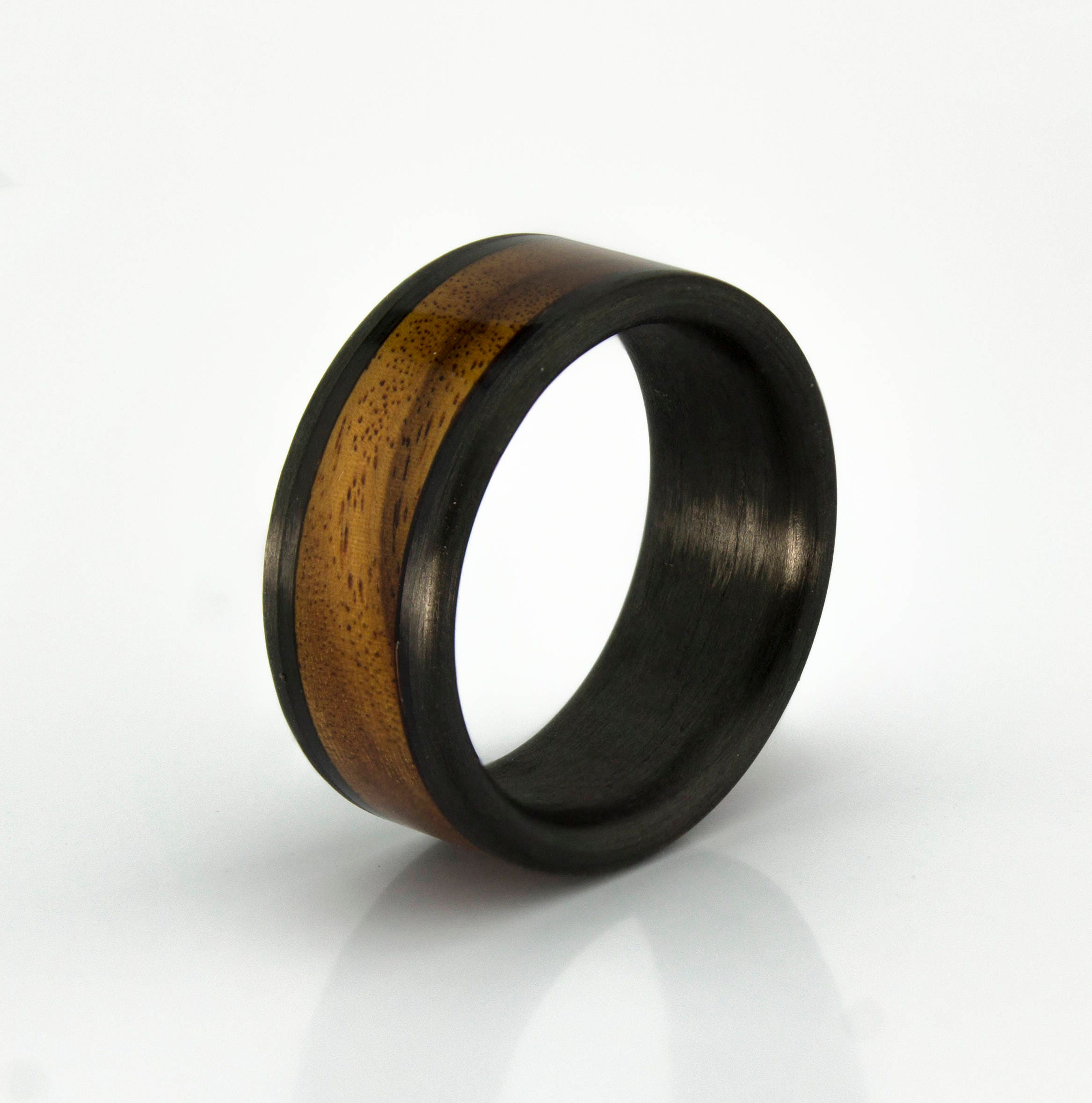 Carbon Fiber Ring With Bolivian Rosewood liner, Wedding