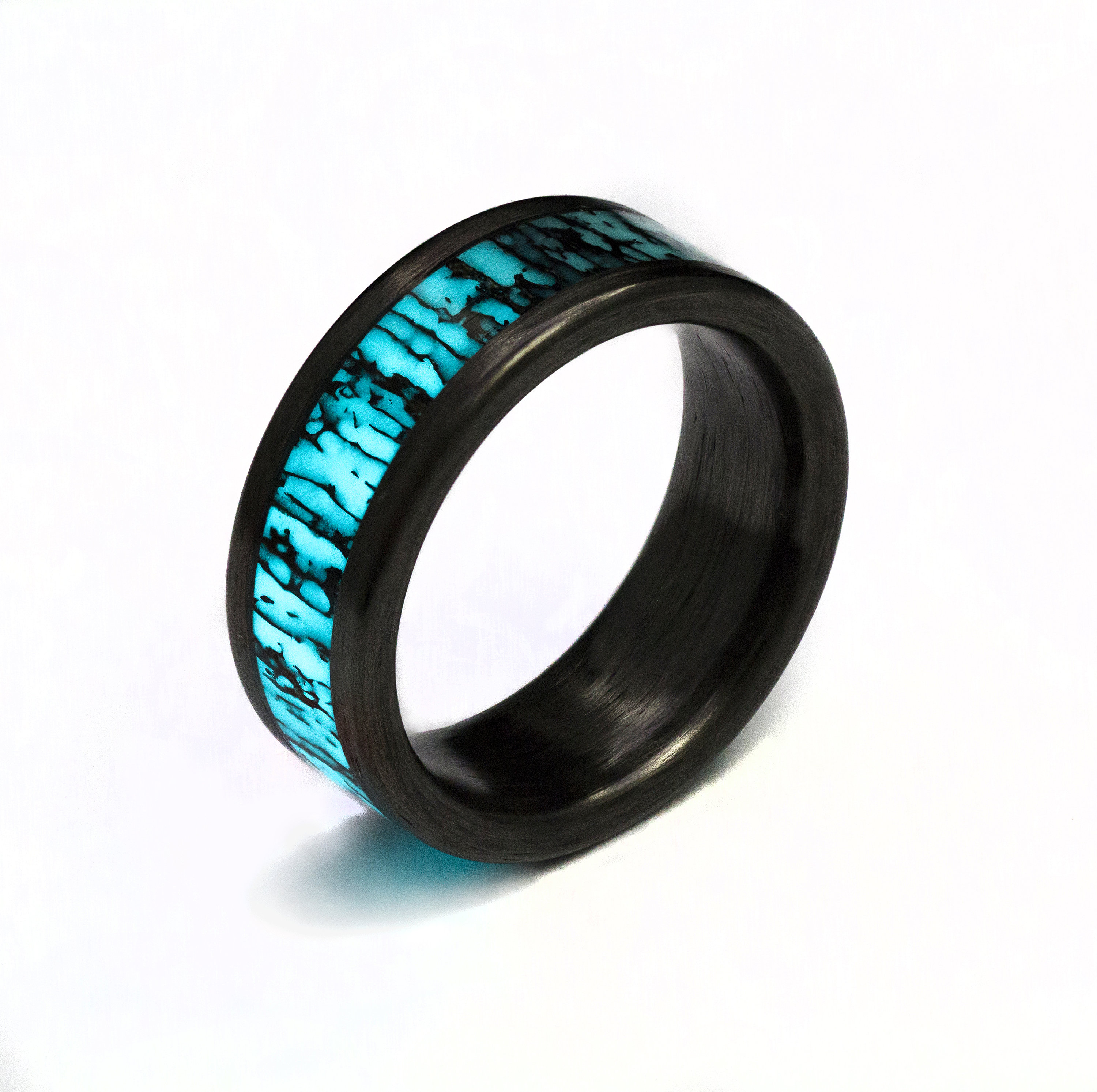 Carbon Fiber Ring With Elk Antler Glow Ring Men's Ring Etsy