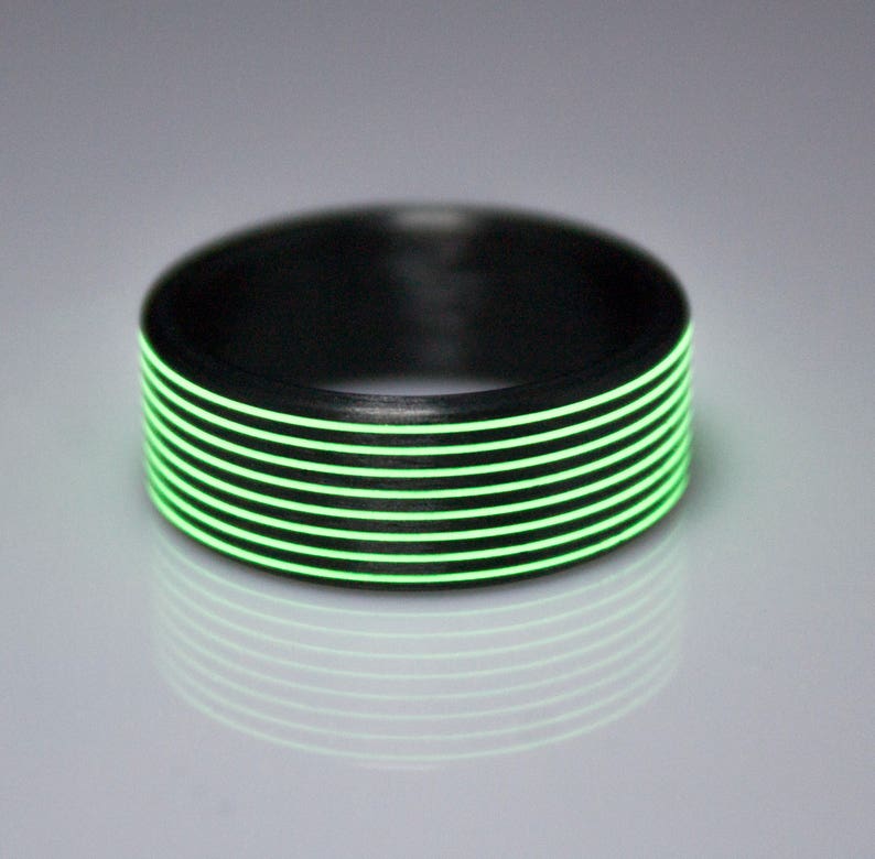 Carbon Fiber Glow Ring Glow Ring Men's Ring Black Ring Etsy