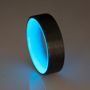 Carbon Fiber Glow Ring, Glow Ring Band, Black Ring, Man Black Ring, Ring For women , Black Wedding Band, Carbon Glow Ring