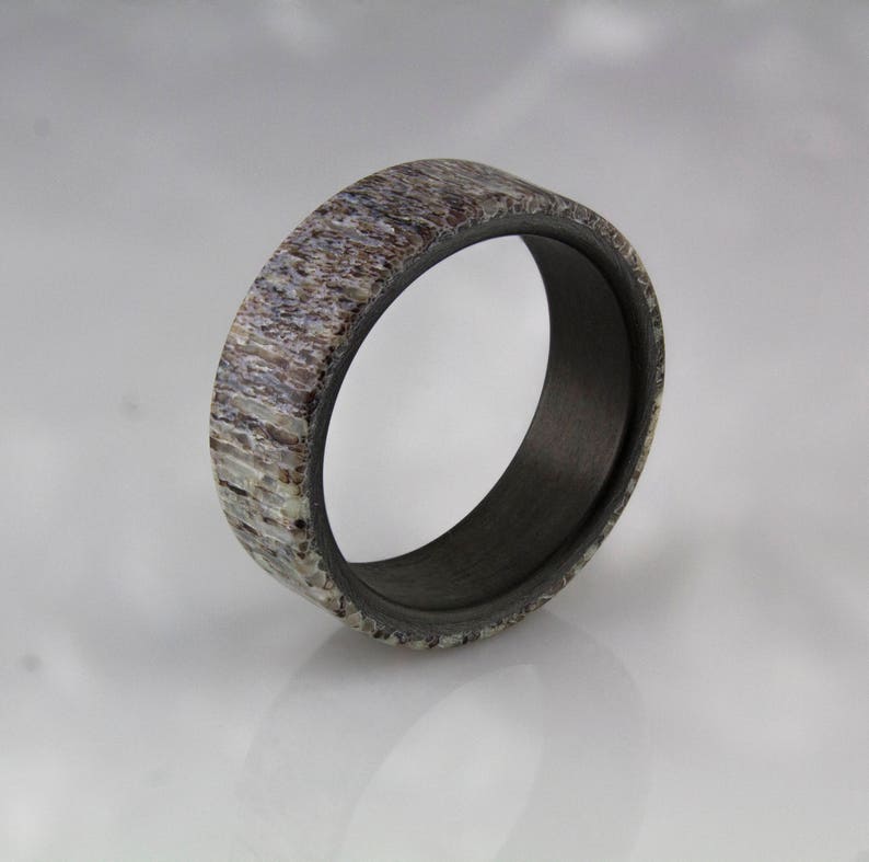 Etsy Rings, Ring, Carbon Fiber Ring, Elk Antler Ring, Glow Ring, Men's Ring, Black Ring, Wedding Bands, Ring For Men, Gift Ideas image 4