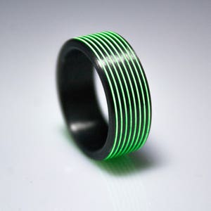 Handcrafted Carbon Fiber Glow Ring - Men&#39;s Wedding Band