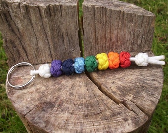 Chakra Paracord Bead Keychain