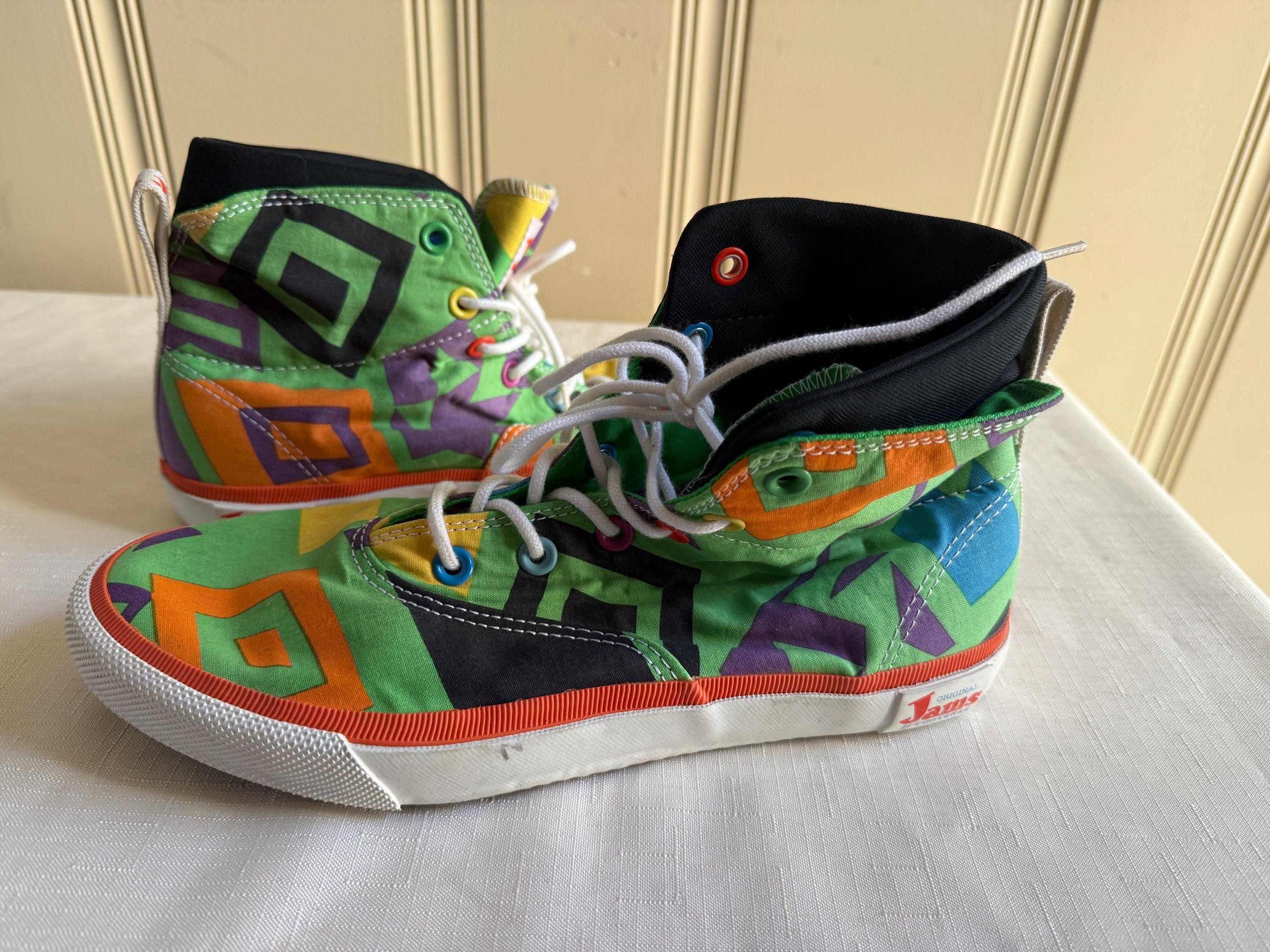 Vintage Converse X Jams Skidgrip Sneakers | 80s Geometric High 