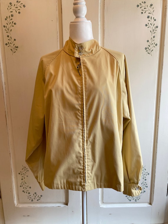 Vintage 50s 60s London Fog Cotton Windbreaker Golf Jacket Mcm Yellow Sz 44