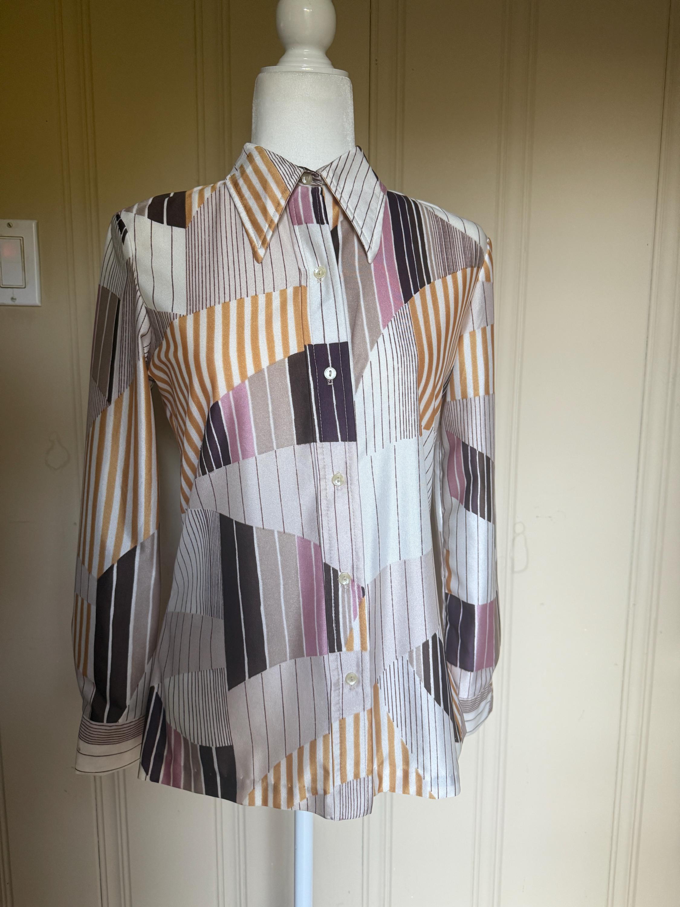 Vintage 70's Shirt Nylon - Etsy