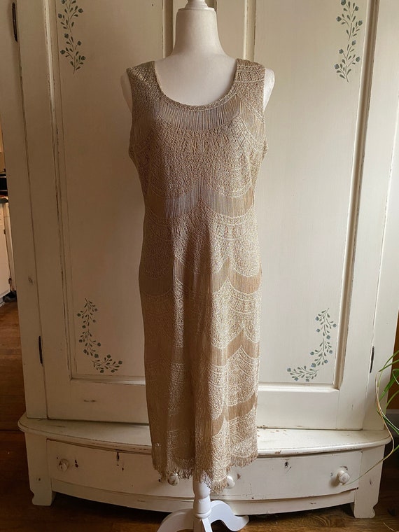 Metallic hot sale crochet dress