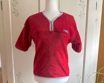 Vintage Patagonia Lotus Designs Red Fleece Top Vintage 2001 Pullover Yoga 1/4 zip size Small